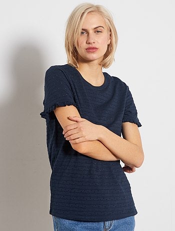 T-shirt maille ajourée - Kiabi