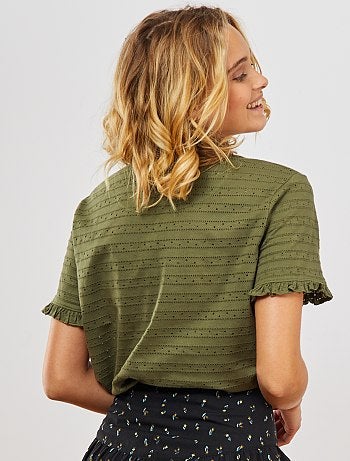 T-shirt maille ajourée - Kiabi