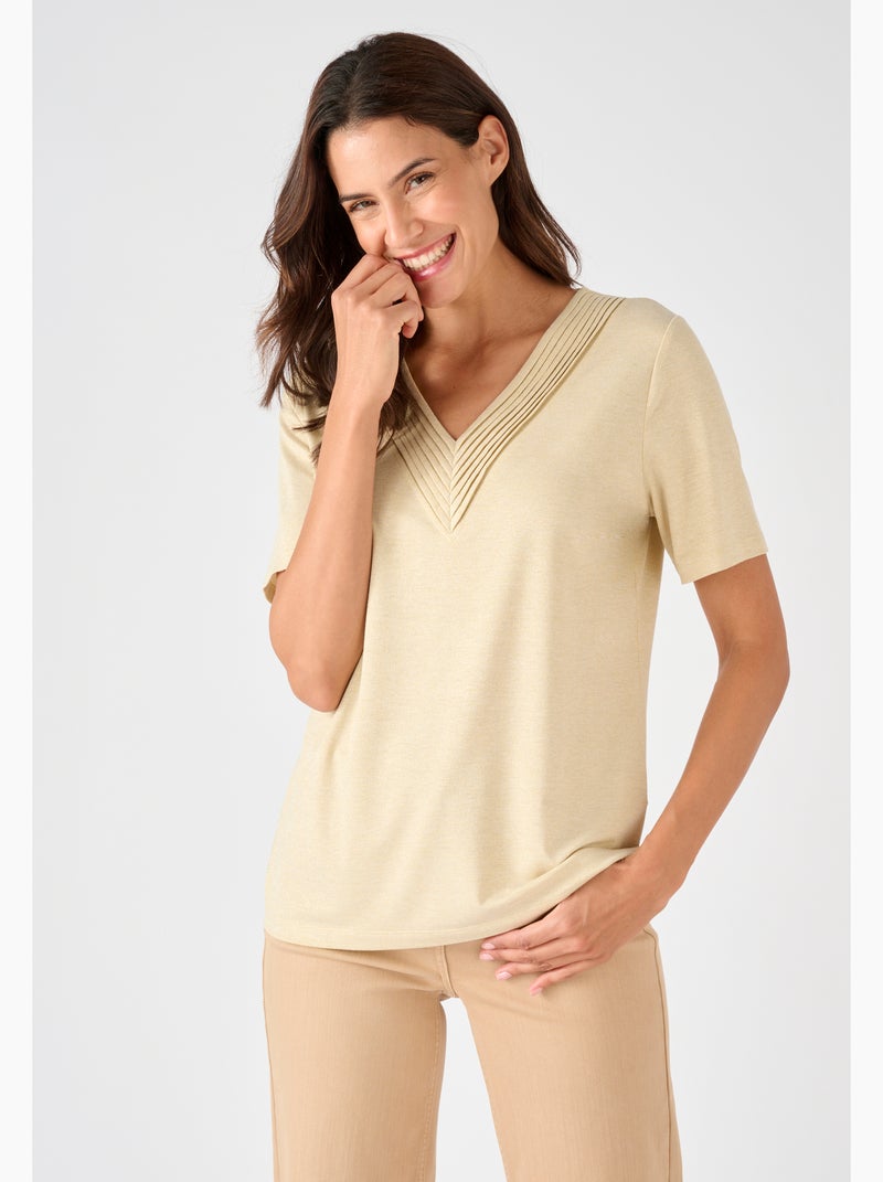 T-shirt maille brillante - Damart Blanc - Kiabi