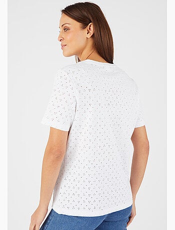 T-shirt maille brodée pur coton - Damart