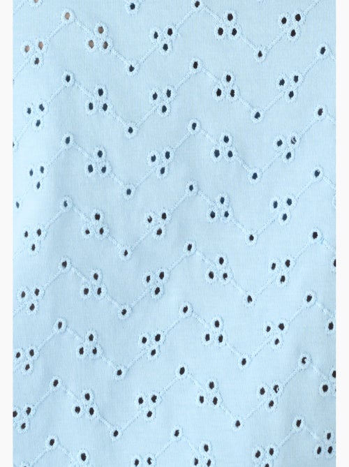 T-shirt maille brodée pur coton - Damart - Kiabi