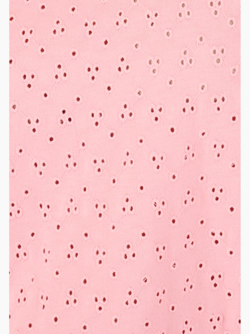 T-shirt maille brodée pur coton - Damart - Kiabi