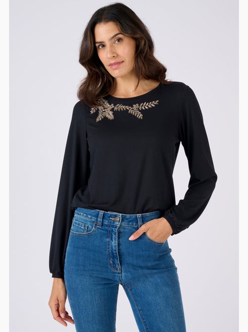 T-shirt maille chaude col fantaisie - Damart - Kiabi