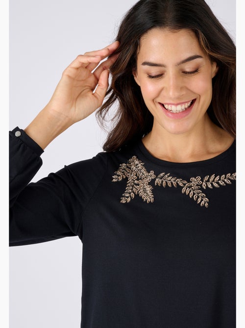 T-shirt maille chaude col fantaisie - Damart - Kiabi