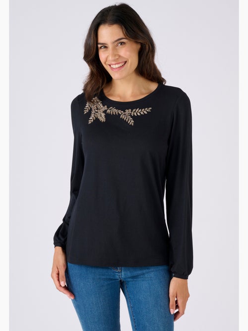 T-shirt maille chaude col fantaisie - Damart - Kiabi