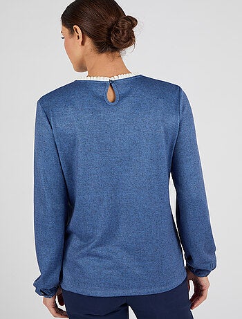 T-shirt maille chaude col volanté - Damart
