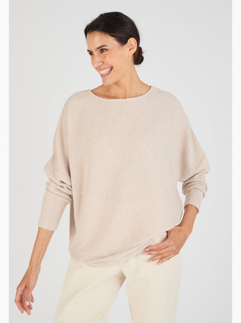 T-shirt maille chaude côtelée - Damart Marron - Kiabi