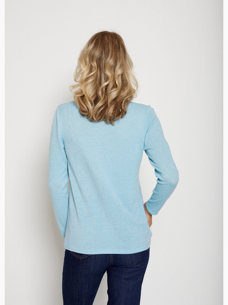 T-shirt maille chaude fantaisie Vert bouteille - Kiabi