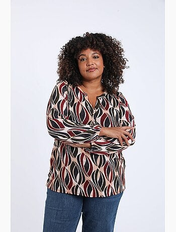 T-shirt maille chaude imprimé graphique