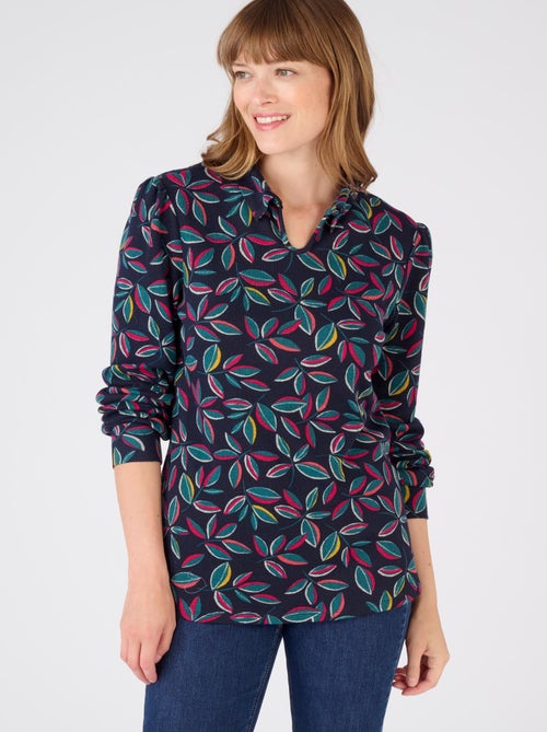 T-shirt maille chaude imprimée - Damart - Kiabi