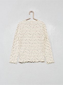 T-shirt maille côtelé - Kiabi