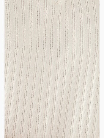 T-shirt maille côtelée et dentelle - Damart