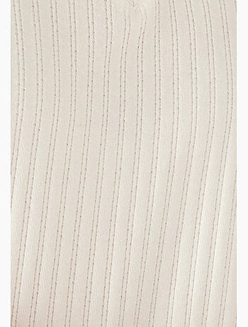 T-shirt maille côtelée et dentelle - Damart