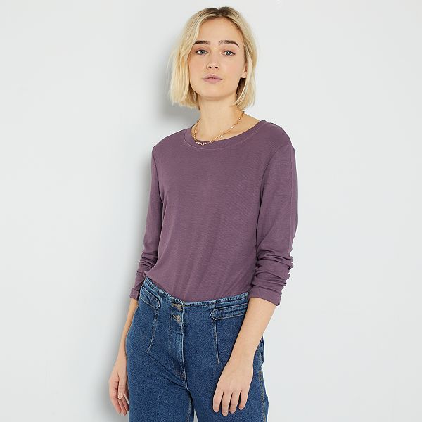 tee shirt couleur prune femme