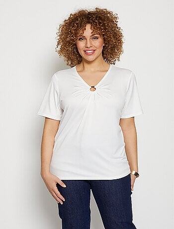 T-shirt maille crêpe extensible bijou