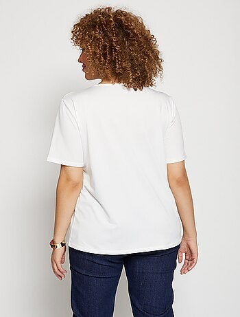 T-shirt maille crêpe extensible bijou