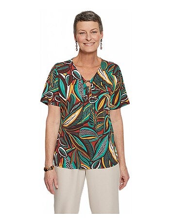 T-shirt maille crêpe extensible bijou