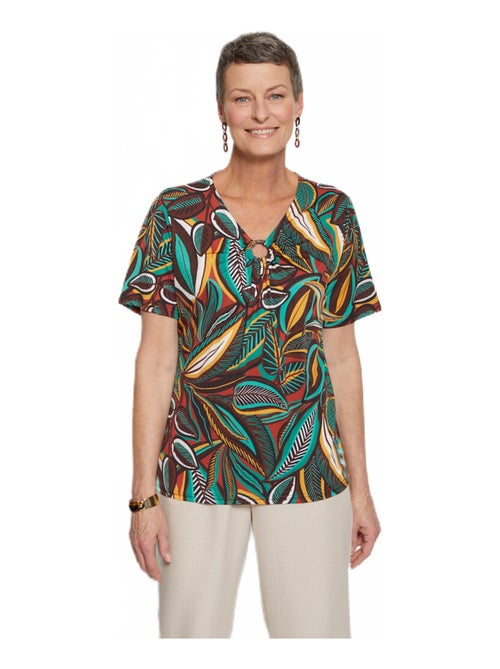 T-shirt maille crêpe extensible bijou - Kiabi