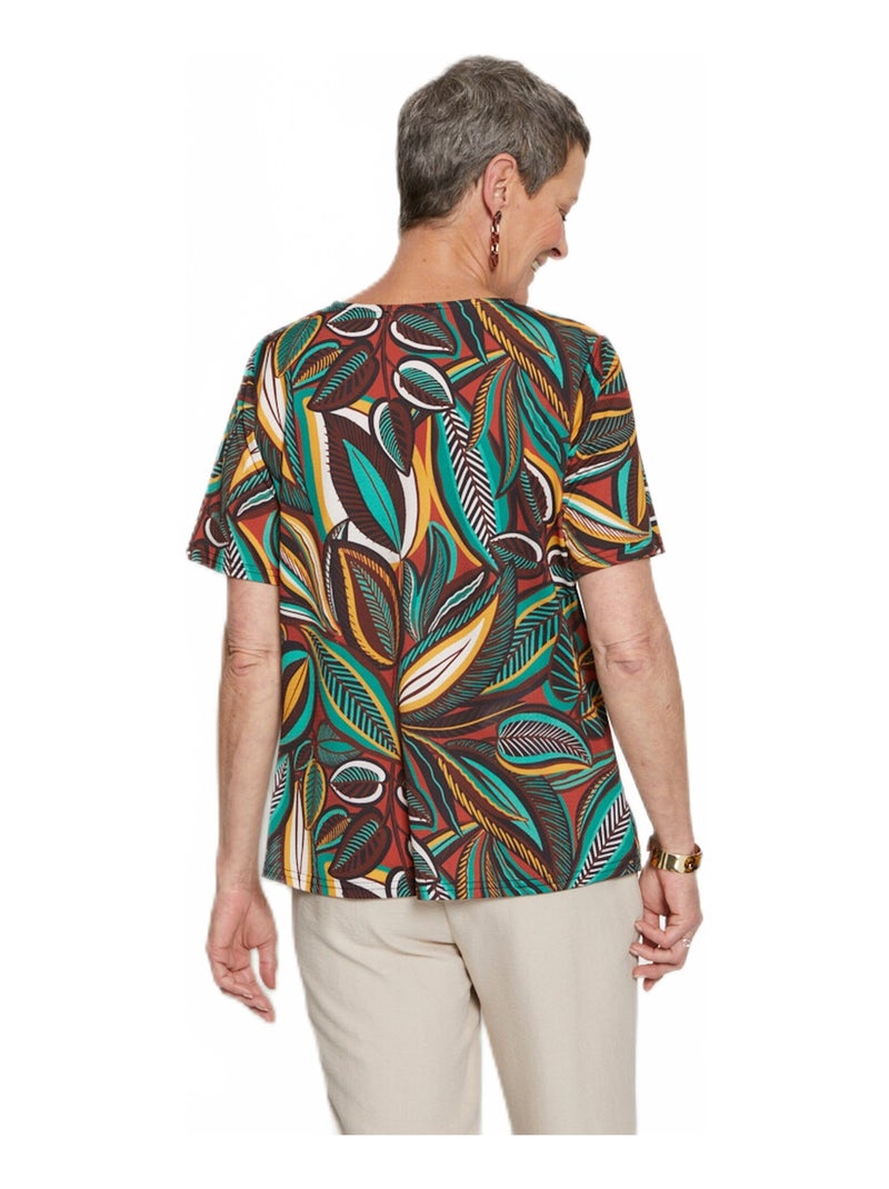 T-shirt maille crêpe extensible bijou Tomette - Kiabi