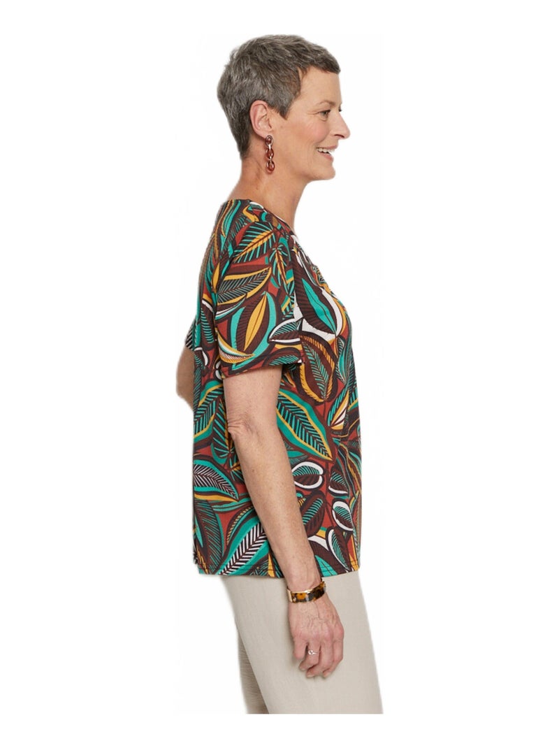 T-shirt maille crêpe extensible bijou Tomette - Kiabi
