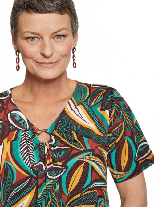 T-shirt maille crêpe extensible bijou - Kiabi