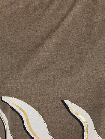 T-shirt maille crêpe motif feuillage - Damart