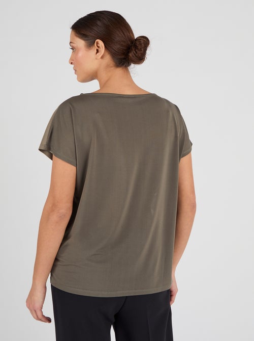 T-shirt maille crêpe motif feuillage - Damart - Kiabi