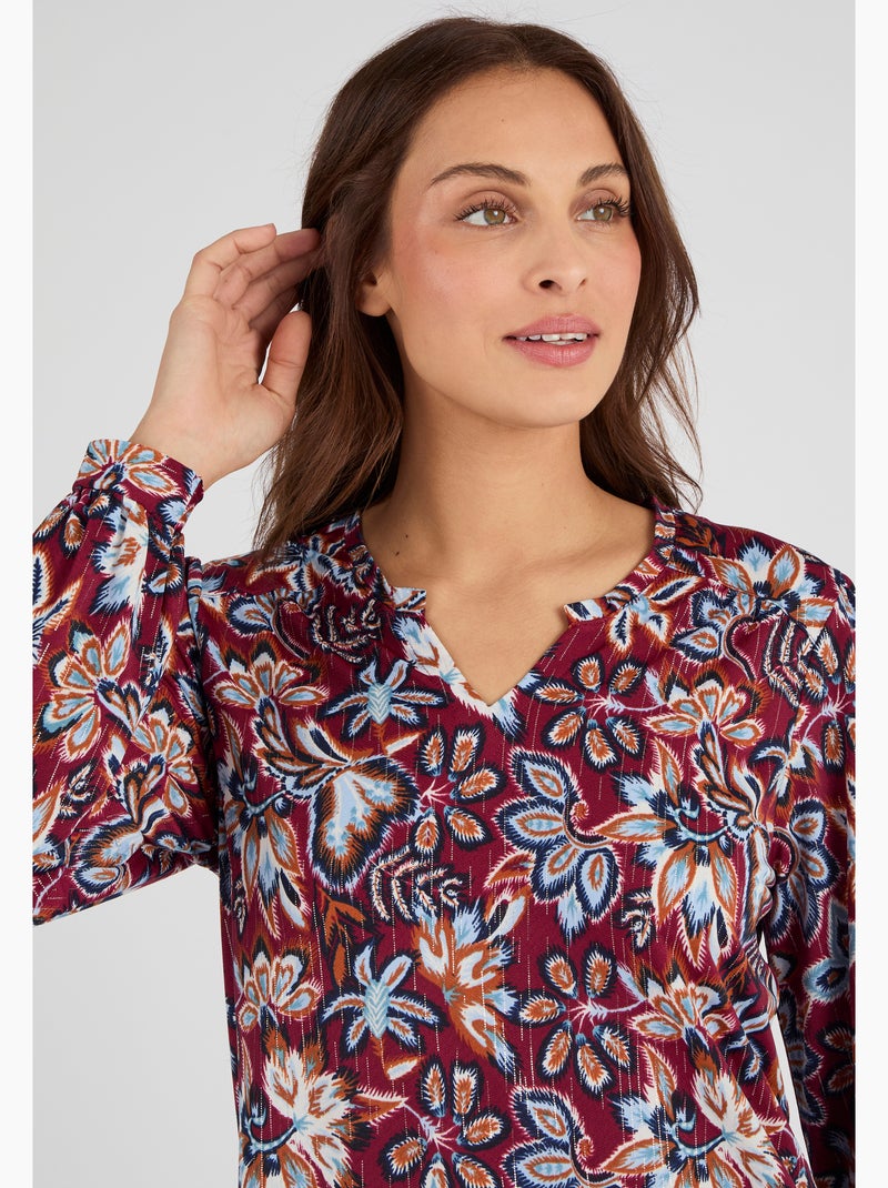 T-shirt maille crêpe stretch fil brillant - Damart Rouge foncé - Kiabi