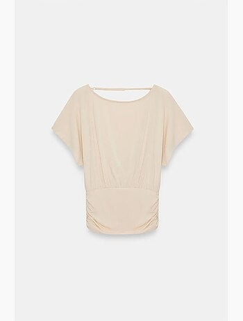 T-shirt maille détails ajourés col rond manches courtes dilvin