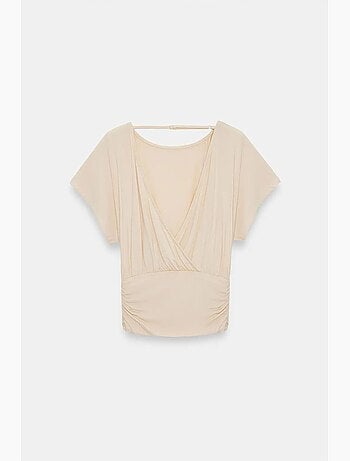T-shirt maille détails ajourés col rond manches courtes dilvin