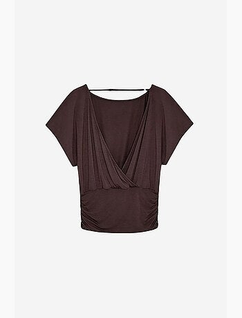 T-shirt maille détails ajourés col rond manches courtes dilvin