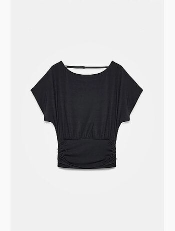 T-shirt maille détails ajourés col rond manches courtes dilvin