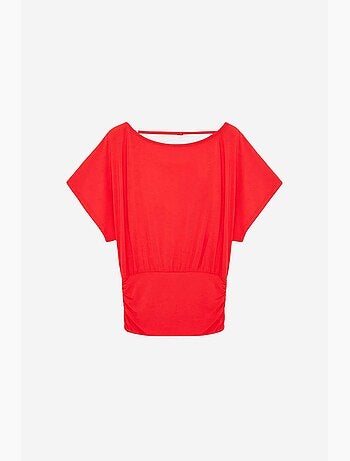 T-shirt maille détails ajourés col rond manches courtes dilvin
