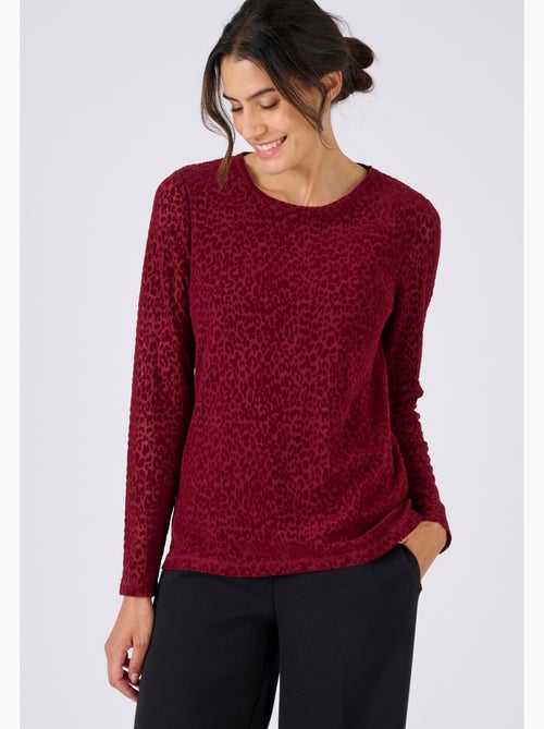 T-shirt maille dévorée - Damart - Kiabi