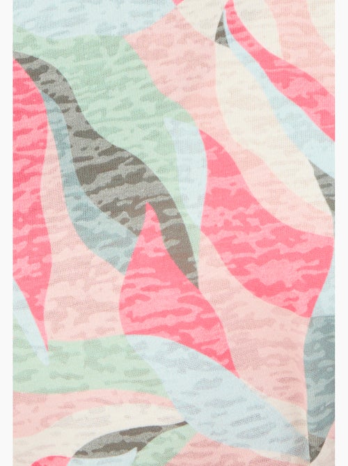 T-shirt maille dévorée imprimé végétal - Damart - Kiabi