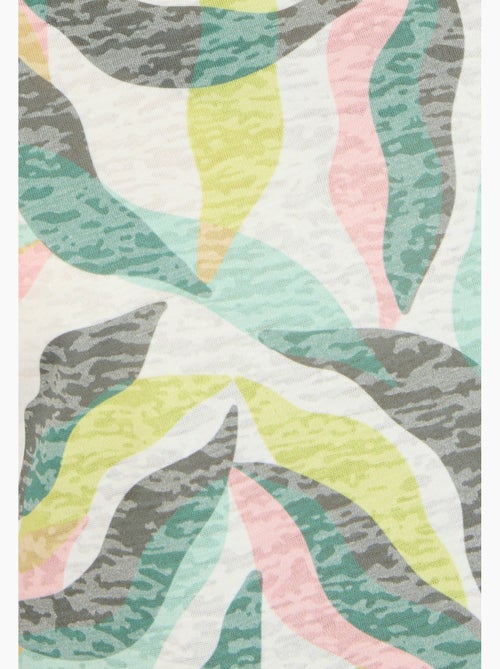 T-shirt maille dévorée imprimé végétal - Damart - Kiabi