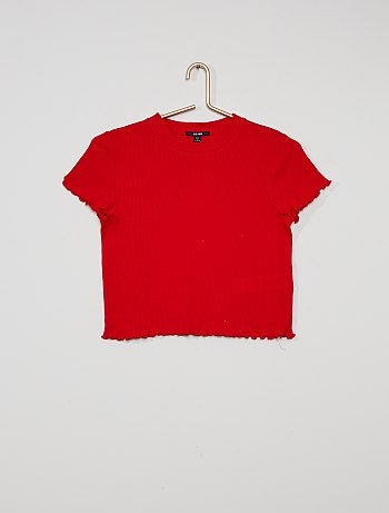 T-shirt maille en nid d'abeille