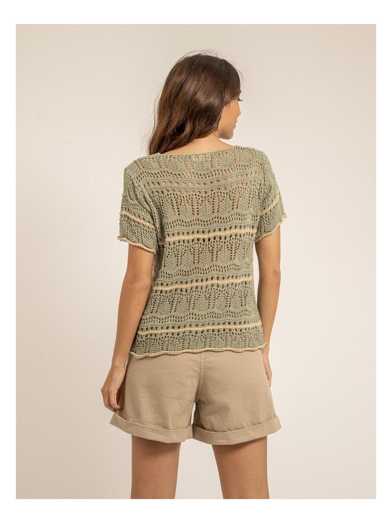 T shirt maille FILOMA Kaki - Kiabi