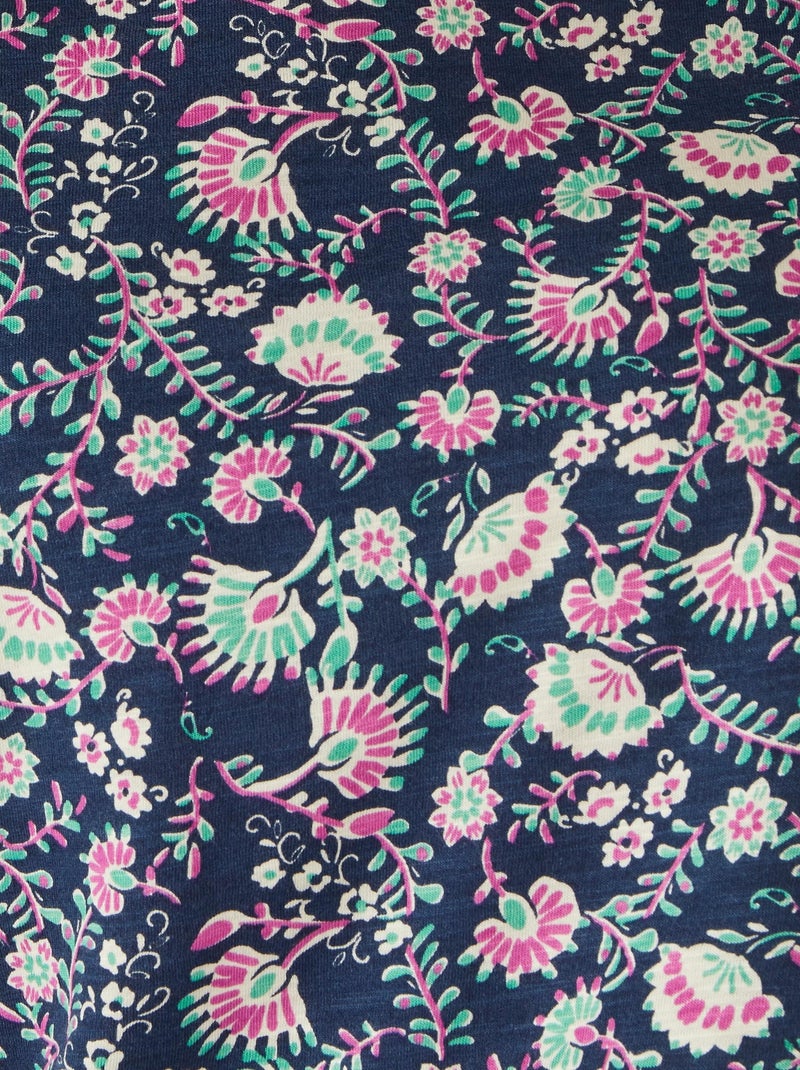 T-shirt maille flammée - Damart Bleu marine - Kiabi