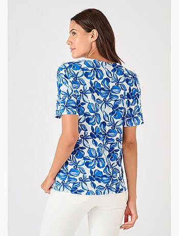 T-shirt maille gaufrée fleurie - Damart