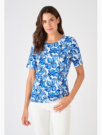 T-shirt maille gaufrée fleurie - Damart
