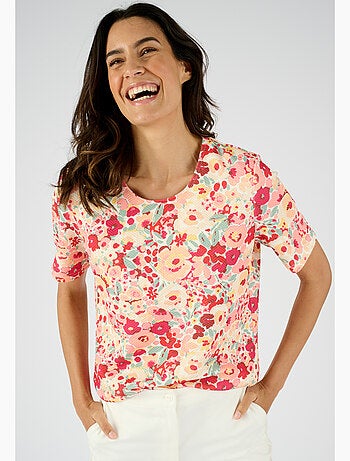T-shirt maille interlock reliéfée - Damart