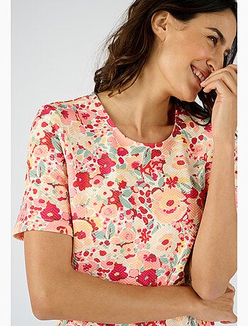 T-shirt maille interlock reliéfée - Damart