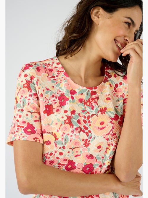 T-shirt maille interlock reliéfée - Damart - Kiabi