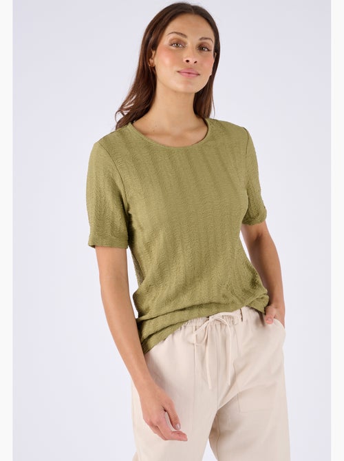 T-shirt maille jacquard effet froissé - Damart - Kiabi