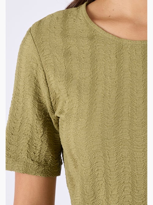 T-shirt maille jacquard effet froissé - Damart - Kiabi