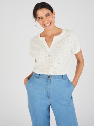 T-shirt maille jacquard fantaisie - Damart