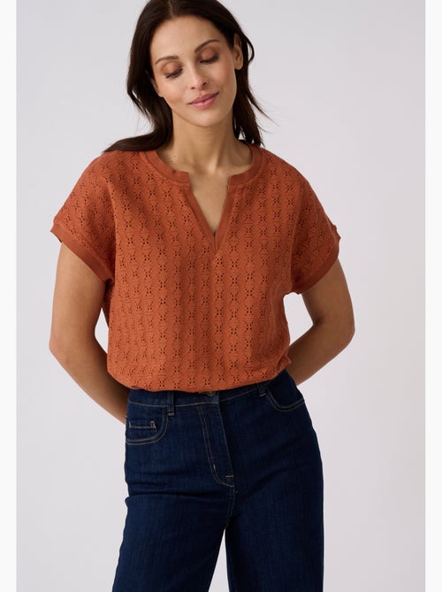 T-shirt maille jacquard fantaisie - Damart - Kiabi