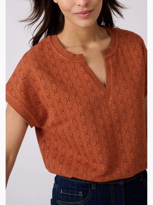 T-shirt maille jacquard fantaisie - Damart - Kiabi