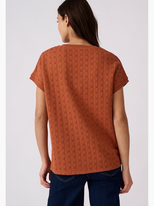 T-shirt maille jacquard fantaisie - Damart - Kiabi